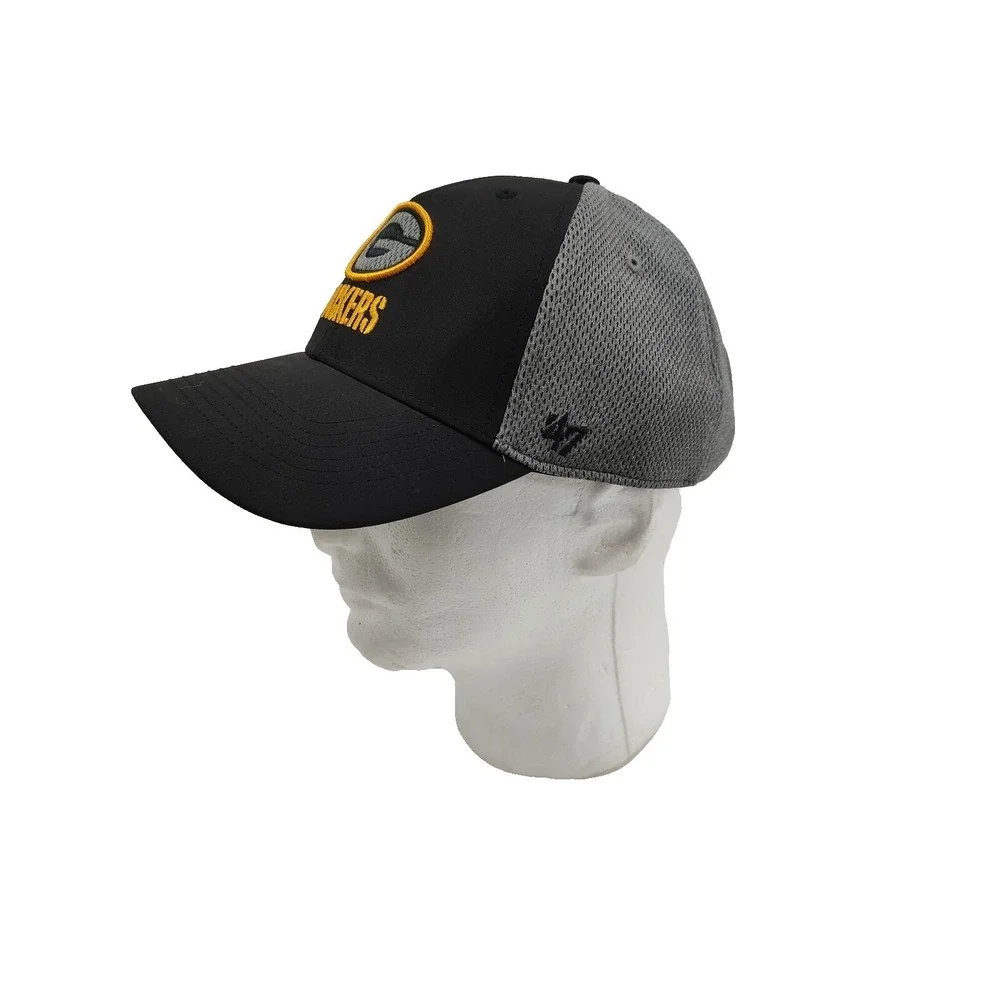 NFL Green Bay Packers Team Apparel Gray Yellow Hat Cap Adult Adjustable NWT Embr
